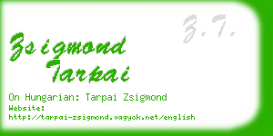 zsigmond tarpai business card